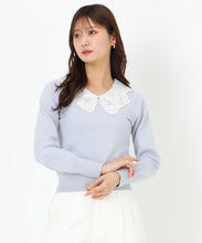 画像をギャラリービューアに読み込む, レース刺繍衿ニット/MM518309