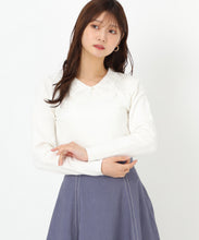 画像をギャラリービューアに読み込む, レース刺繍衿ニット/MM518309 (ホワイト)