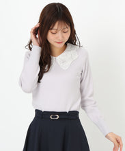画像をギャラリービューアに読み込む, レース刺繍衿ニット/MM518309