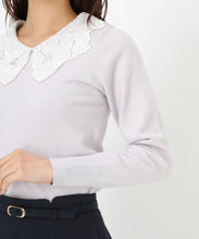 画像をギャラリービューアに読み込む, レース刺繍衿ニット/MM518309