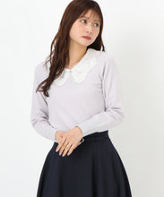 画像をギャラリービューアに読み込む, レース刺繍衿ニット/MM518309