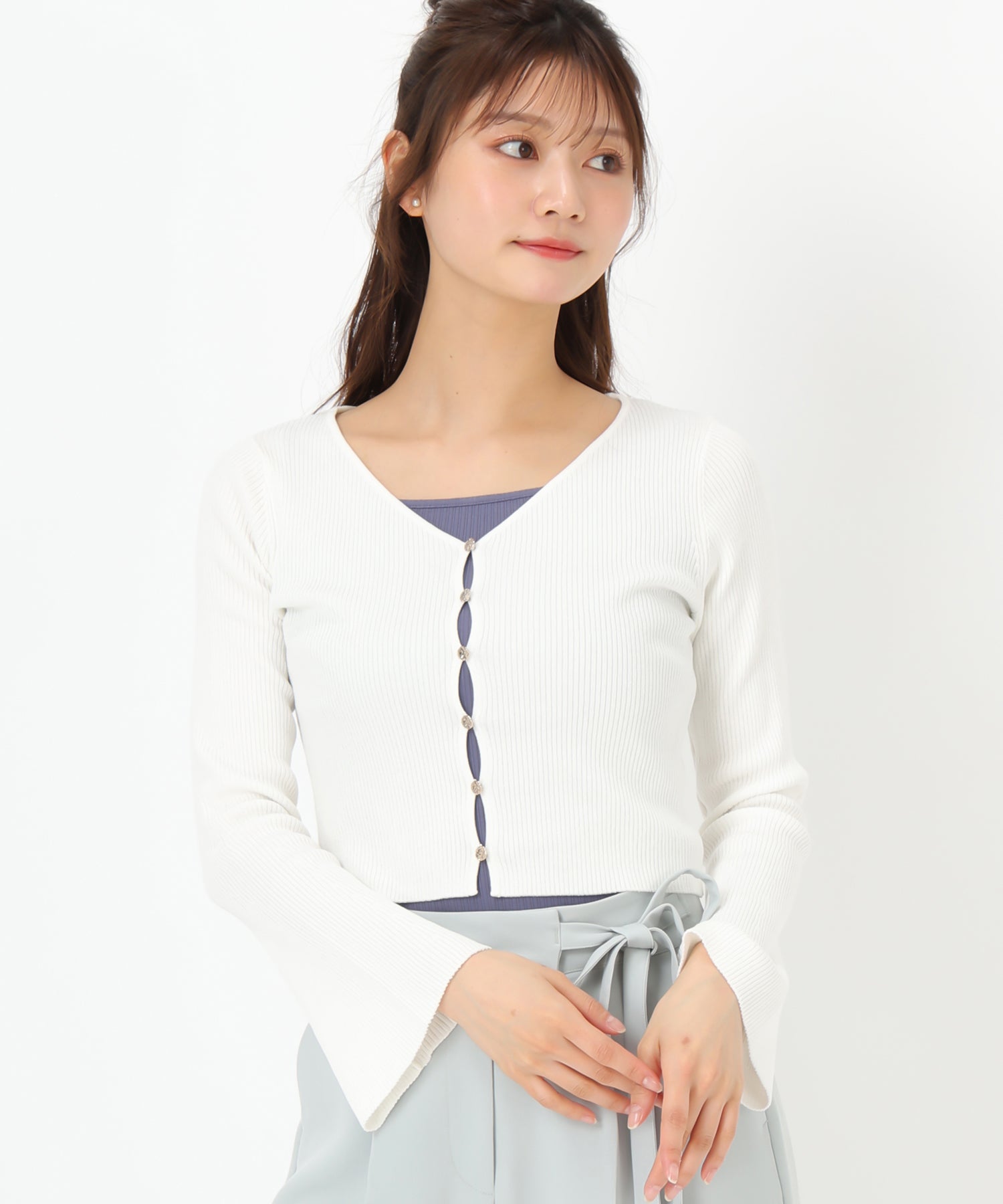 フレア袖Vネックリブカーディガン/MM518403 – MISCH MASCH|31 Sons de mode