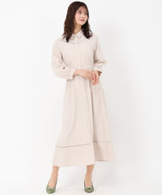 画像をギャラリービューアに読み込む, ハシゴレース切替シャツワンピース/MM517418 (ベージュ)