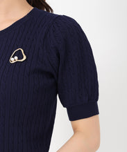 画像をギャラリービューアに読み込む, ブローチ付きケーブルニット/MM528302