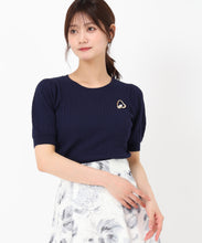 画像をギャラリービューアに読み込む, ブローチ付きケーブルニット/MM528302 (ネイビー)