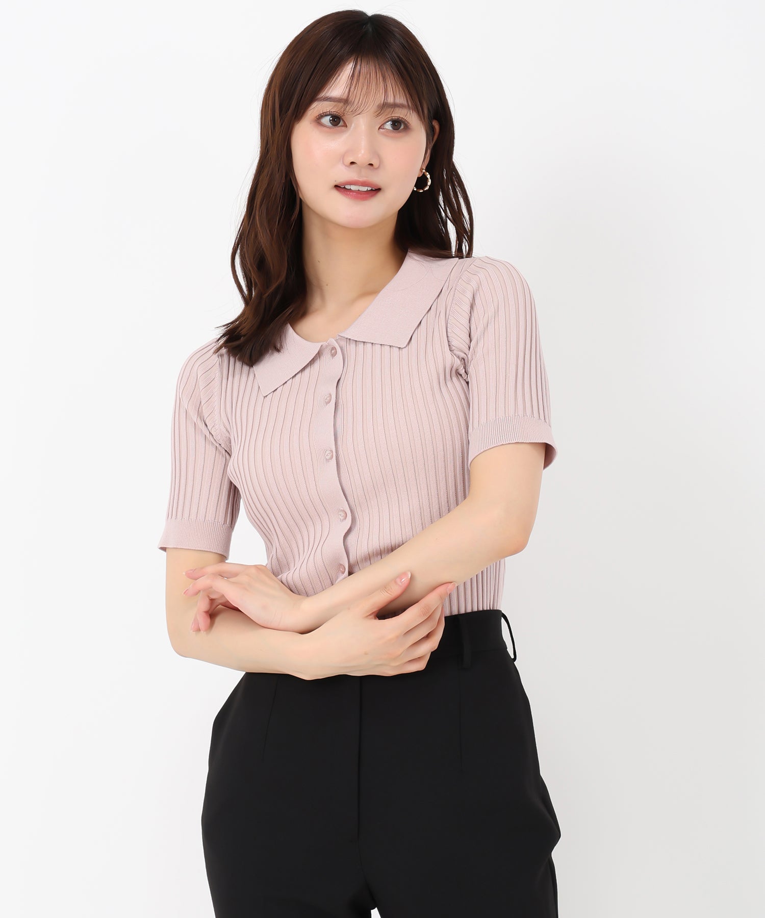 衿付きフロント釦リブニット/MM558303 – MISCH MASCH|31 Sons de mode 衿付きフロント釦リブニット/MM558303 – MISCH MASCH|31 Sons de mode