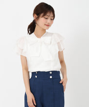 画像をギャラリービューアに読み込む, シアーフリルボウタイブラウス/MM528105