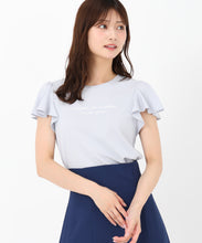 画像をギャラリービューアに読み込む, 箔プリントフレア袖Tシャツ/MM528203 (ブルー)