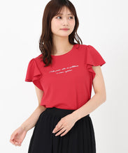 画像をギャラリービューアに読み込む, 箔プリントフレア袖Tシャツ/MM528203 (レッド)