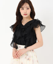 画像をギャラリービューアに読み込む, フリルシアーブラウス/TT528104 (ブラック)