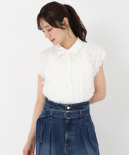 画像をギャラリービューアに読み込む, 襟付きフリンジチュールブラウス/TT518113