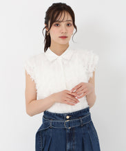 画像をギャラリービューアに読み込む, 襟付きフリンジチュールブラウス/TT518113