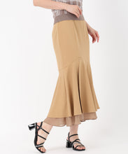 画像をギャラリービューアに読み込む, 裾シアーマーメイドスカート/MM537206 (キャメル)