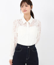 画像をギャラリービューアに読み込む, レースシャツブラウス/MM538104 (ホワイト)