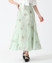 画像をギャラリービューアに読み込む, フラワー柄シアースカート/TT537203 (ライトグリーン)