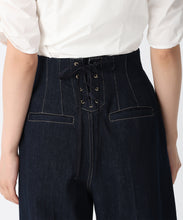 画像をギャラリービューアに読み込む, バックレースアップワイドデニムパンツ/TT537301