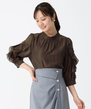 画像をギャラリービューアに読み込む, ラッフルリボンスタンドカラーブラウス/TT538101