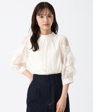画像をギャラリービューアに読み込む, ラッフルリボンスタンドカラーブラウス/TT538101