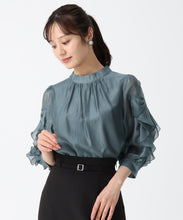 画像をギャラリービューアに読み込む, ラッフルリボンスタンドカラーブラウス/TT538101