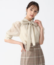 画像をギャラリービューアに読み込む, シャーリングシアーボウタイブラウス/TT538106
