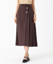 画像をギャラリービューアに読み込む, ラップ風Aラインタックスカート/MM537204 (ブラウン)