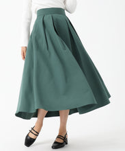 画像をギャラリービューアに読み込む, タックフレアカラースカート/MM537209 (グリーン)