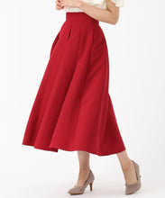 画像をギャラリービューアに読み込む, タックフレアカラースカート/MM537209 (レッド)
