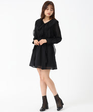 画像をギャラリービューアに読み込む, フリルミニワンピース/MM537415 (ブラック)