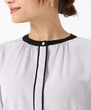 画像をギャラリービューアに読み込む, 配色バンドカラーブラウス/MM538110