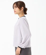 画像をギャラリービューアに読み込む, 配色バンドカラーブラウス/MM538110