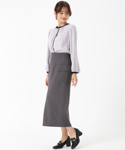 画像をギャラリービューアに読み込む, 配色バンドカラーブラウス/MM538110