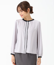 画像をギャラリービューアに読み込む, 配色バンドカラーブラウス/MM538110