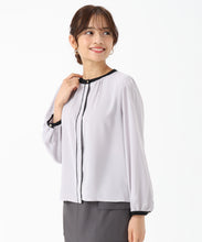 画像をギャラリービューアに読み込む, 配色バンドカラーブラウス/MM538110