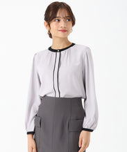 画像をギャラリービューアに読み込む, 配色バンドカラーブラウス/MM538110