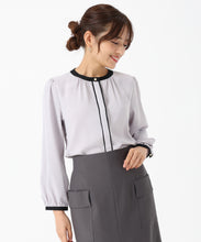 画像をギャラリービューアに読み込む, 配色バンドカラーブラウス/MM538110