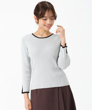 画像をギャラリービューアに読み込む, 配色袖スリットリブニット/MM558305