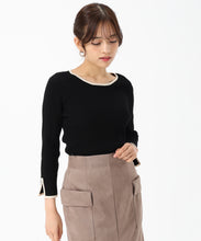 画像をギャラリービューアに読み込む, 配色袖スリットリブニット/MM558305