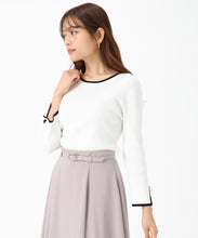 画像をギャラリービューアに読み込む, 配色袖スリットリブニット/MM558305