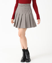 画像をギャラリービューアに読み込む, ベルト付きタックミニスカート/MM537211 (ブラウン系)