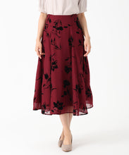 画像をギャラリービューアに読み込む, フロッキーフラワースカート/MM547201 (ワイン)
