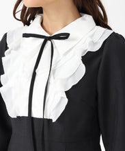 画像をギャラリービューアに読み込む, 襟付きラッフルコンビマーメイドワンピース/MM547406