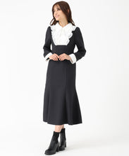 画像をギャラリービューアに読み込む, 襟付きラッフルコンビマーメイドワンピース/MM547406