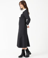 画像をギャラリービューアに読み込む, 襟付きラッフルコンビマーメイドワンピース/MM547406