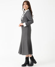 画像をギャラリービューアに読み込む, 襟付きラッフルコンビマーメイドワンピース/MM547406