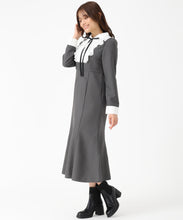 画像をギャラリービューアに読み込む, 襟付きラッフルコンビマーメイドワンピース/MM547406