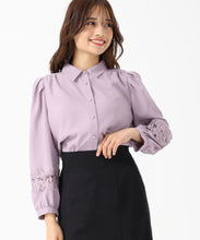 画像をギャラリービューアに読み込む, 袖レースシャツブラウス/MM548104 (ピンク)