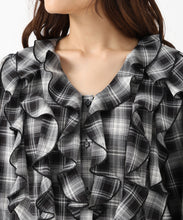 画像をギャラリービューアに読み込む, チェック柄フリルレイヤードブラウス/MM548106