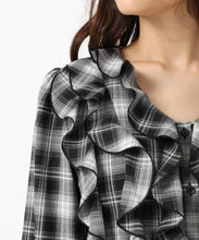 画像をギャラリービューアに読み込む, チェック柄フリルレイヤードブラウス/MM548106