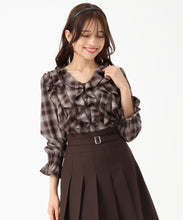 画像をギャラリービューアに読み込む, チェック柄フリルレイヤードブラウス/MM548106