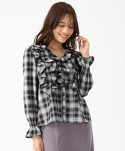 画像をギャラリービューアに読み込む, チェック柄フリルレイヤードブラウス/MM548106